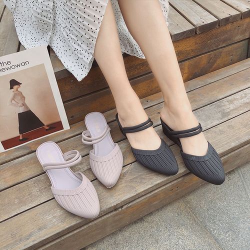 Two-wear Sandals Slippers Women's Fashion Non-slip Casual Beach Soft-soled Blue