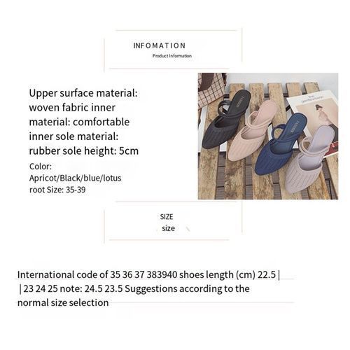 Two-wear Sandals Slippers Women's Fashion Non-slip Casual Beach Soft-soled Blue