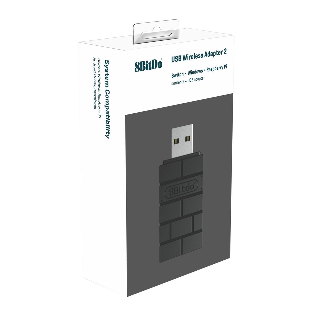 8BitDo USB Wireless Adapter 2 One-button Connection Somatosensory Vibration Replacement for PS4 PS5 Switch Pro Controllers