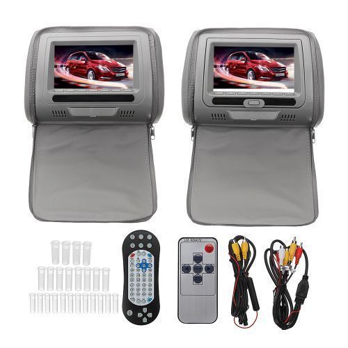 7 Inch Digital LCD Universal Car DVD+AV Headrest Monitor Player Remote Control