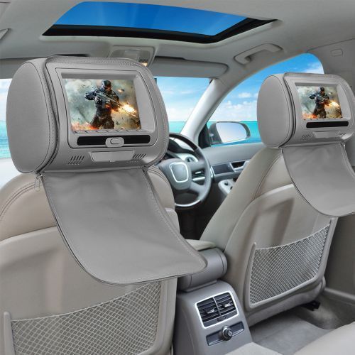 7 Inch Digital LCD Universal Car DVD+AV Headrest Monitor Player Remote Control