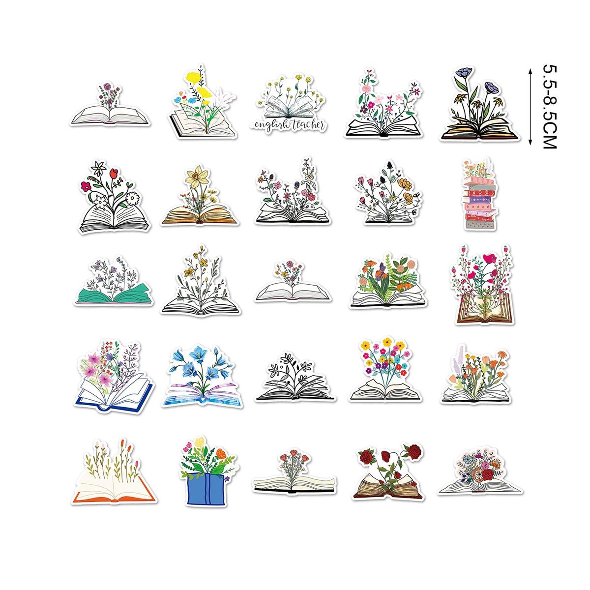 50Pcs Stationery Stickers Cartoon Decal Hand Account Journal Album Stickers
