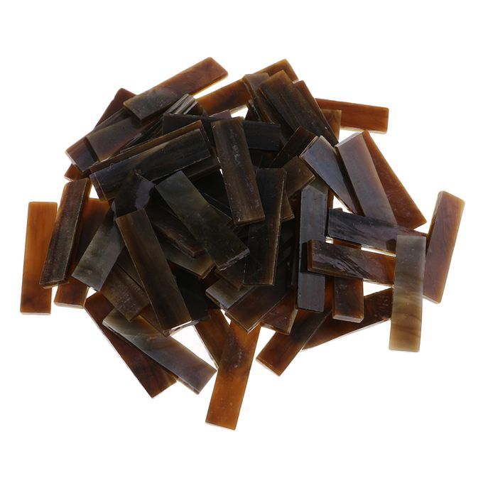 80 Pieces Glass Mosaic Tiles For DIY Arts Crafts Rectangle Brown Brown
