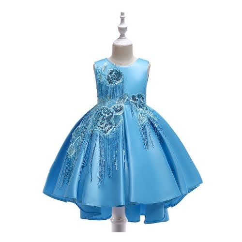 Girl's Ball Gown With Extra Shimmers - Sky Blue