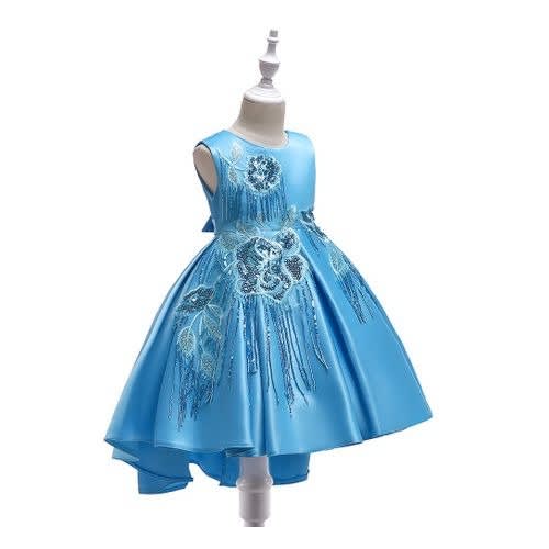 Girl's Ball Gown With Extra Shimmers - Sky Blue