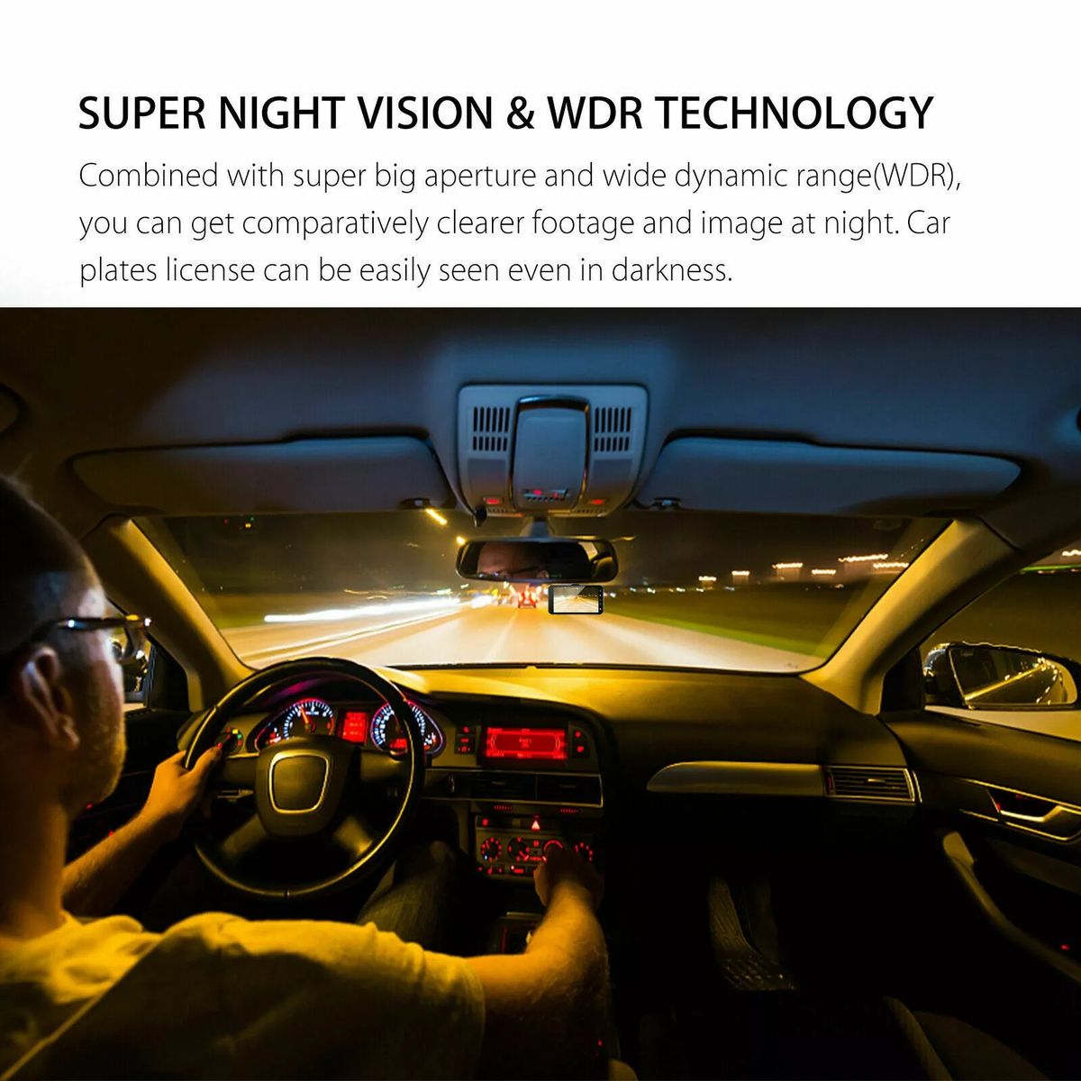 4'' Car DVR Camera Dual Lens HD 1080P Dash Cam Auto Digital Video Recorder Dashcam Camera IPS Touch Screen G-Sensor WDR Car DVRs