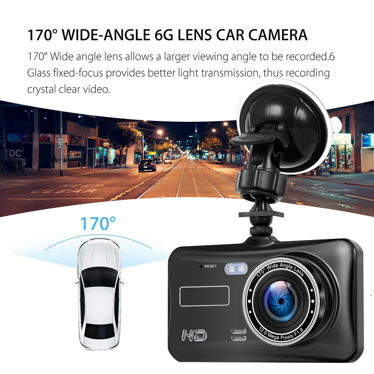 4'' Car DVR Camera Dual Lens HD 1080P Dash Cam Auto Digital Video Recorder Dashcam Camera IPS Touch Screen G-Sensor WDR Car DVRs