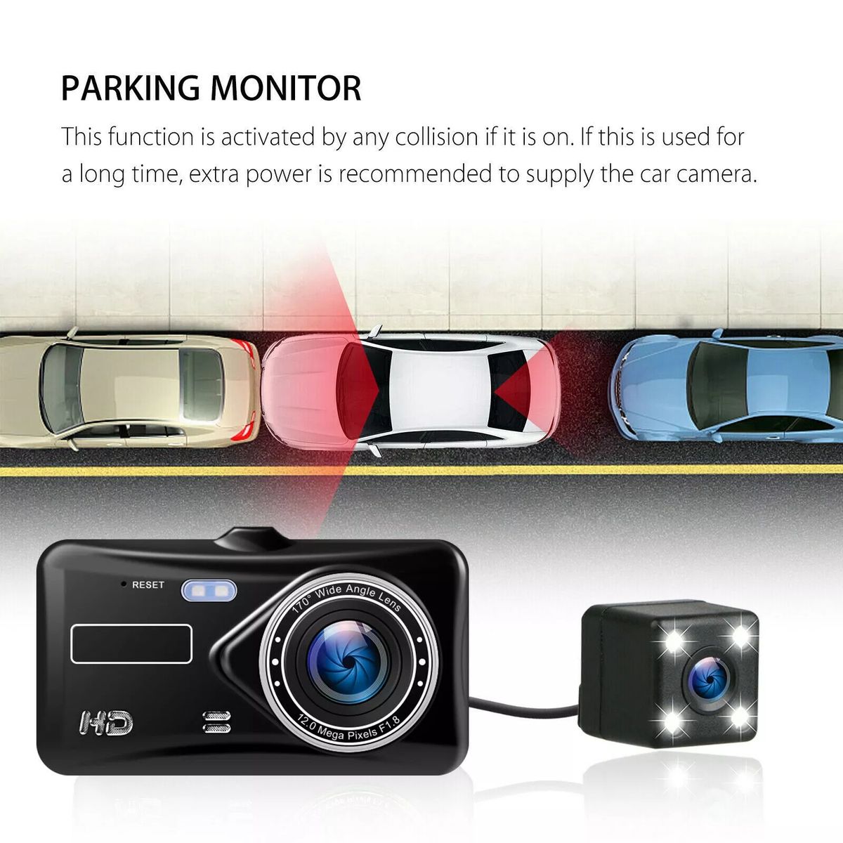 4'' Car DVR Camera Dual Lens HD 1080P Dash Cam Auto Digital Video Recorder Dashcam Camera IPS Touch Screen G-Sensor WDR Car DVRs