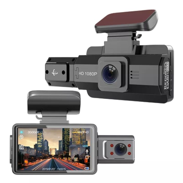 Front And  Inner Dual Camera Car Driving Recorder