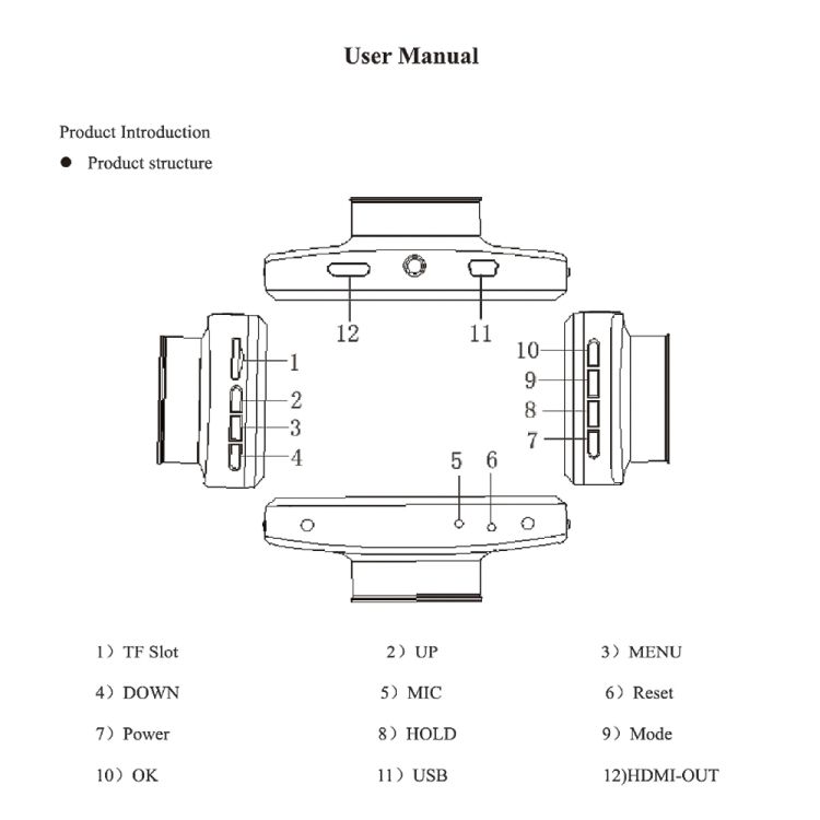 Front And  Inner Dual Camera Car Driving Recorder