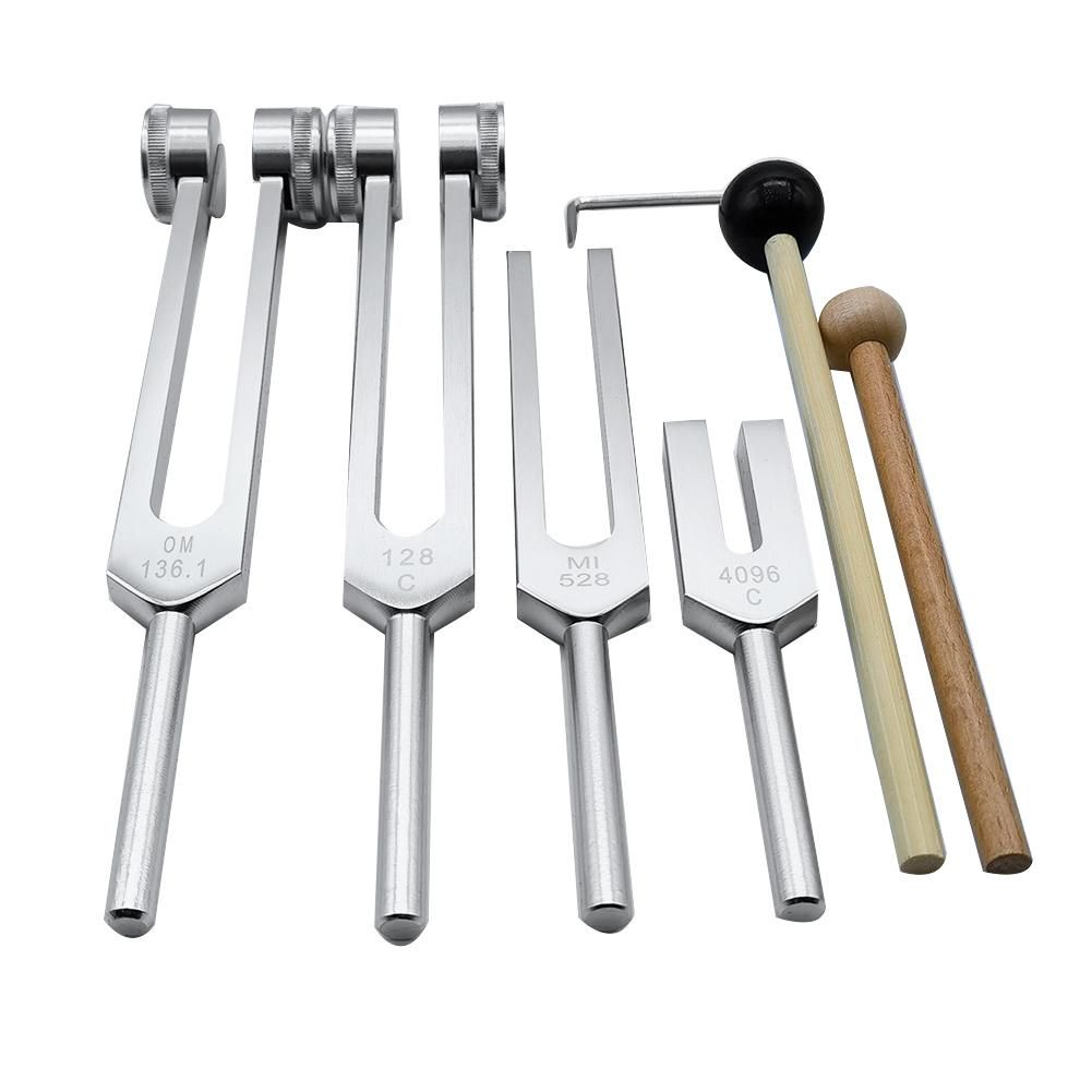 4Pcs Tuning Fork Set128Hz 1361Hz MI 528Hz 4096Hzfor Sound Reliever Stress