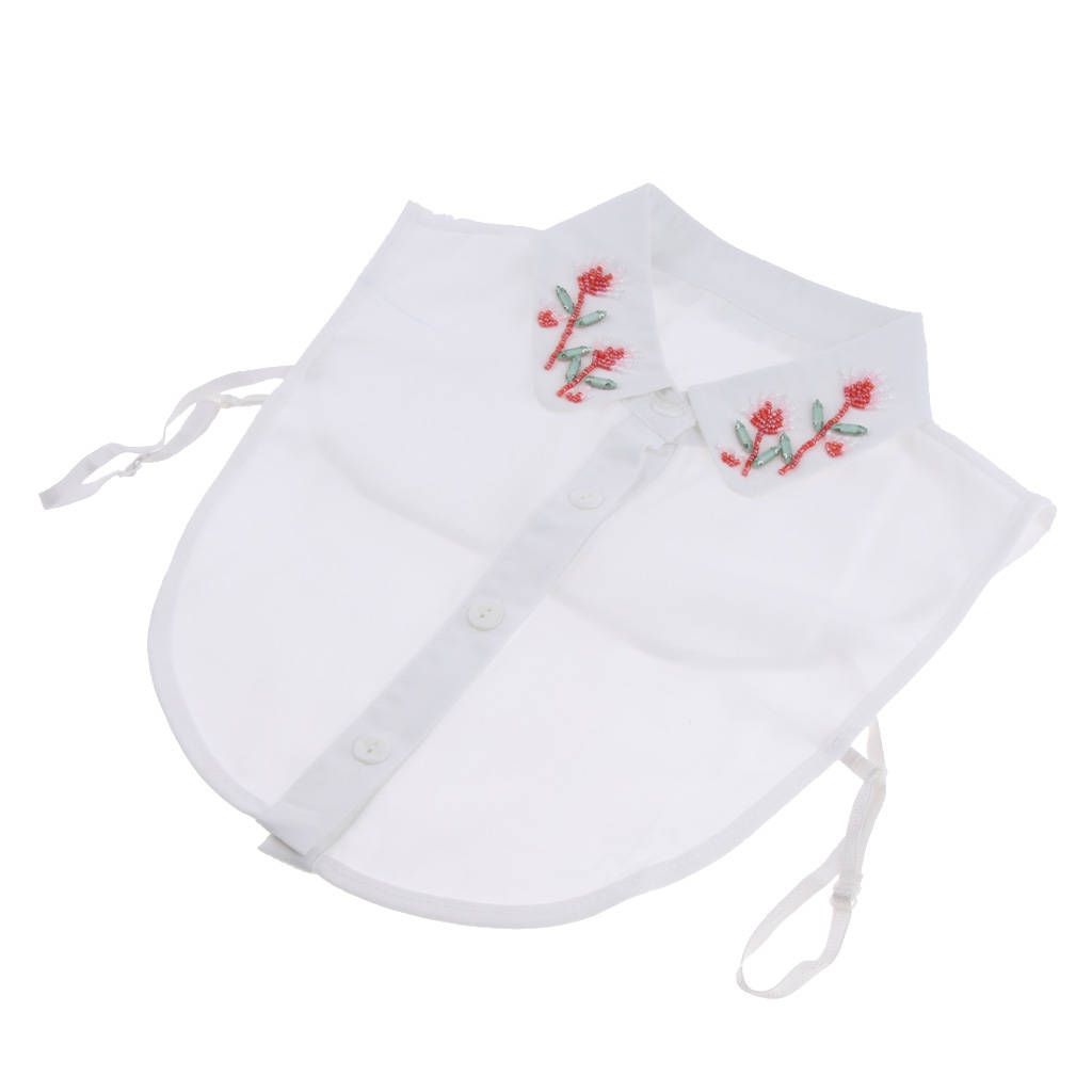 Chiffon Flower Lapel Shirt False Necklace  6