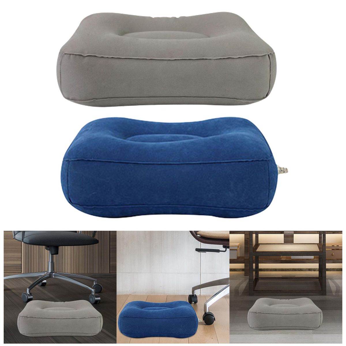 Foot Rest Pillow, PVC Inflatable Foot Rest Mat, Foot Gray