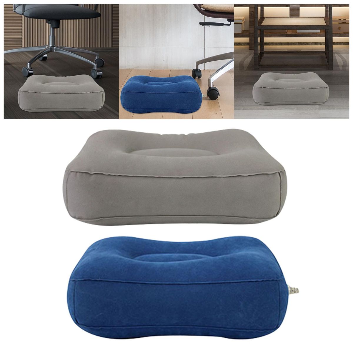 Foot Rest Pillow, PVC Inflatable Foot Rest Mat, Foot Gray