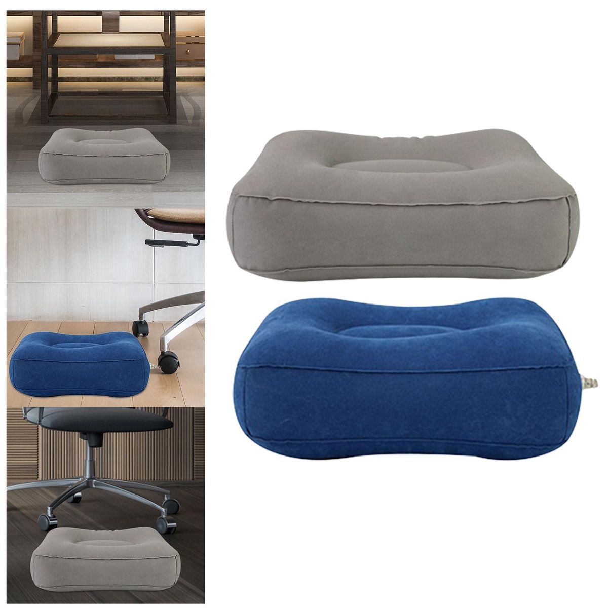 Foot Rest Pillow, PVC Inflatable Foot Rest Mat, Foot Gray