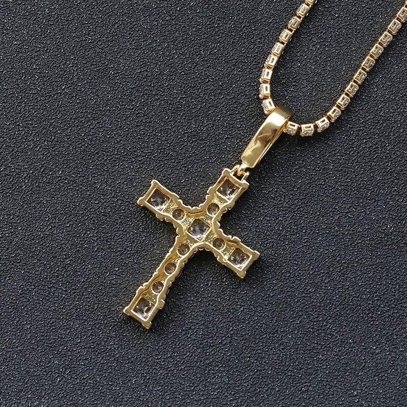 Daily Jewelry Make You Fashionable Hip Hop Style Cross Pendant Necklace Unisex Diamond Simple Cross Collarbone Necklace