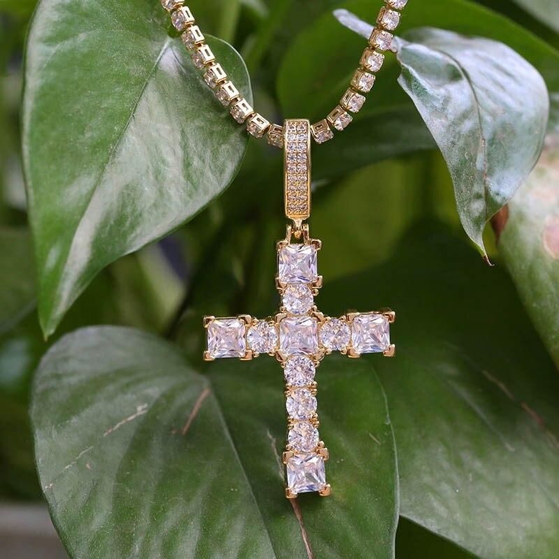 Daily Jewelry Make You Fashionable Hip Hop Style Cross Pendant Necklace Unisex Diamond Simple Cross Collarbone Necklace