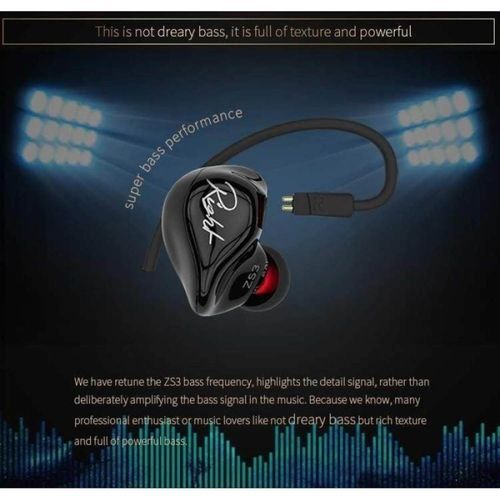 NEW ZS3 Hifi 3.5mm In-Ear Earphone Earbuds Headphones EarpiecewithMicrophone  BDZ