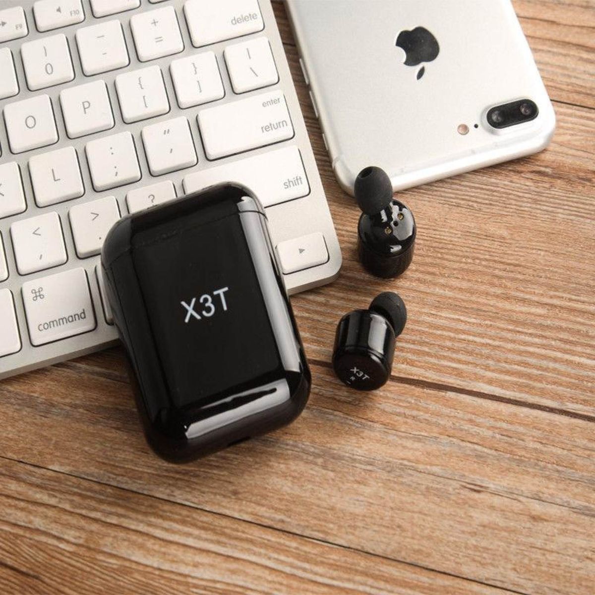 Newest X3T Bluetooth Headsets Mini Invisible Twins True Earphone Charging Case BDZ