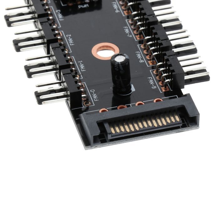 Power 10x  Computer PC Fan HUB PWM Cooling Fan Controller Splitter