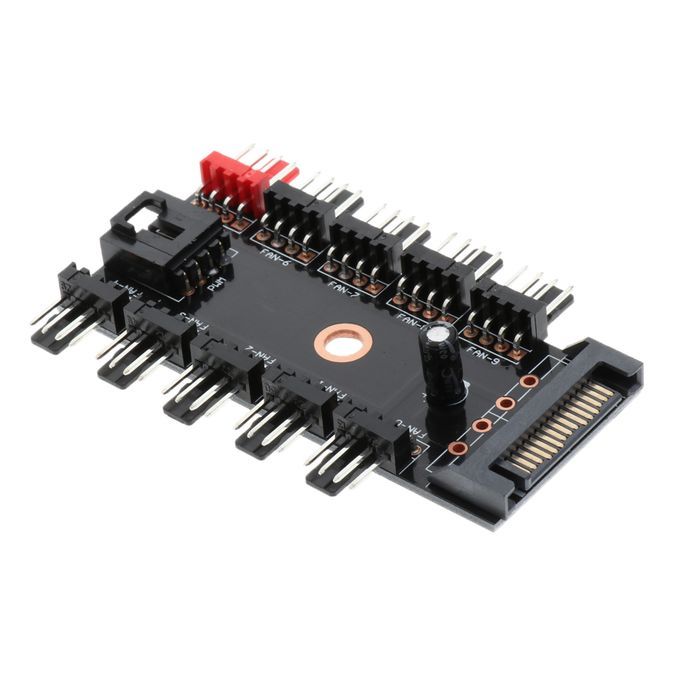 Power 10x  Computer PC Fan HUB PWM Cooling Fan Controller Splitter