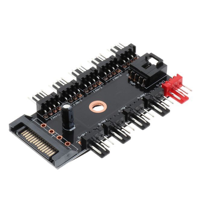 Power 10x  Computer PC Fan HUB PWM Cooling Fan Controller Splitter
