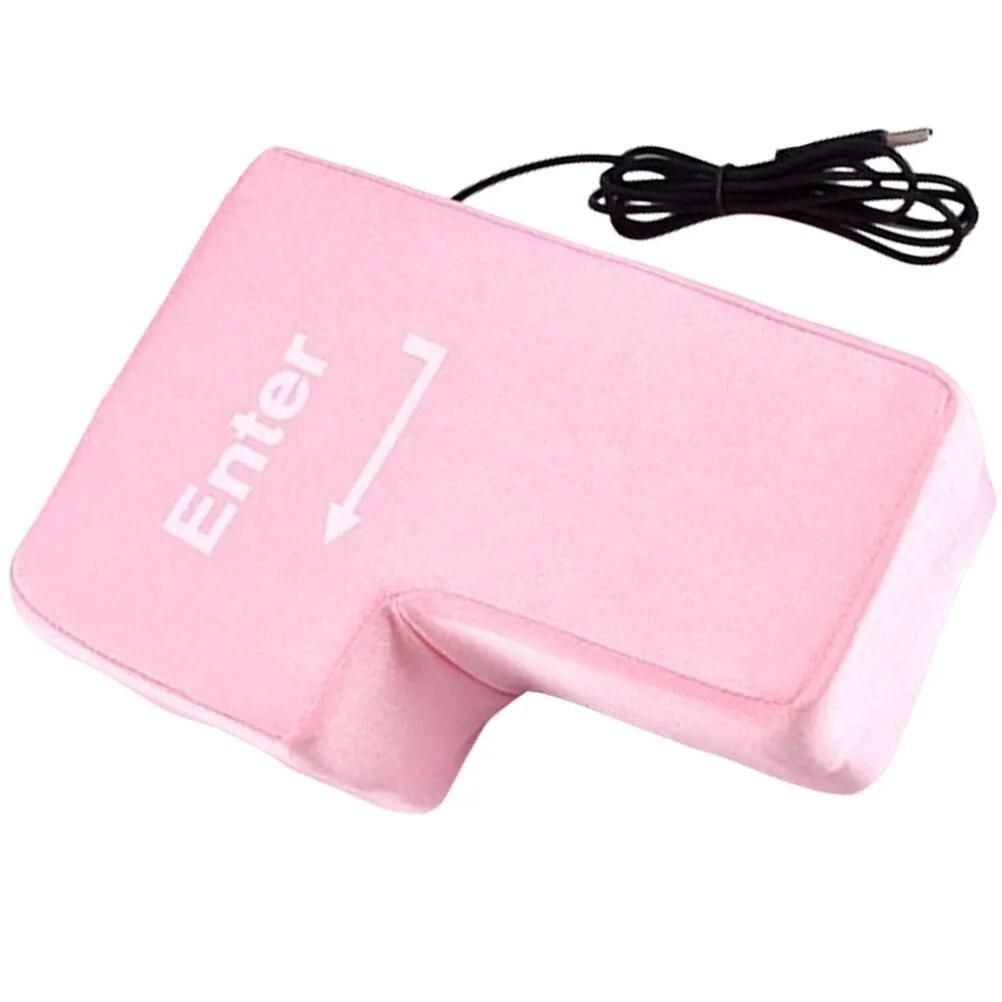 Big Enter Key Desk Toys Anger Laptops Neck Pillow Cloth Table Kids Desktop Nap USB Gadgets Office
