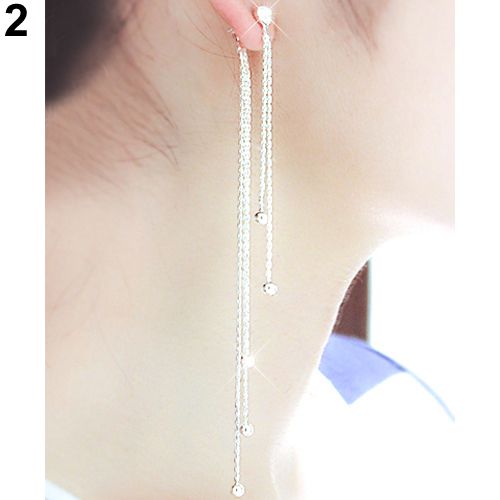 Women's Rhinestone Alloy Long Tassels Drop Dangle Cocktail Party Linear Earrings-Golden