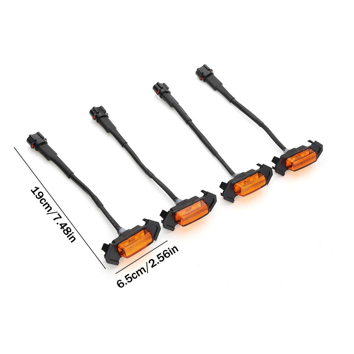 4 Pcs Honeycomb Grille Amber LED Lights For Toyota Tacoma TRD 2016-2019