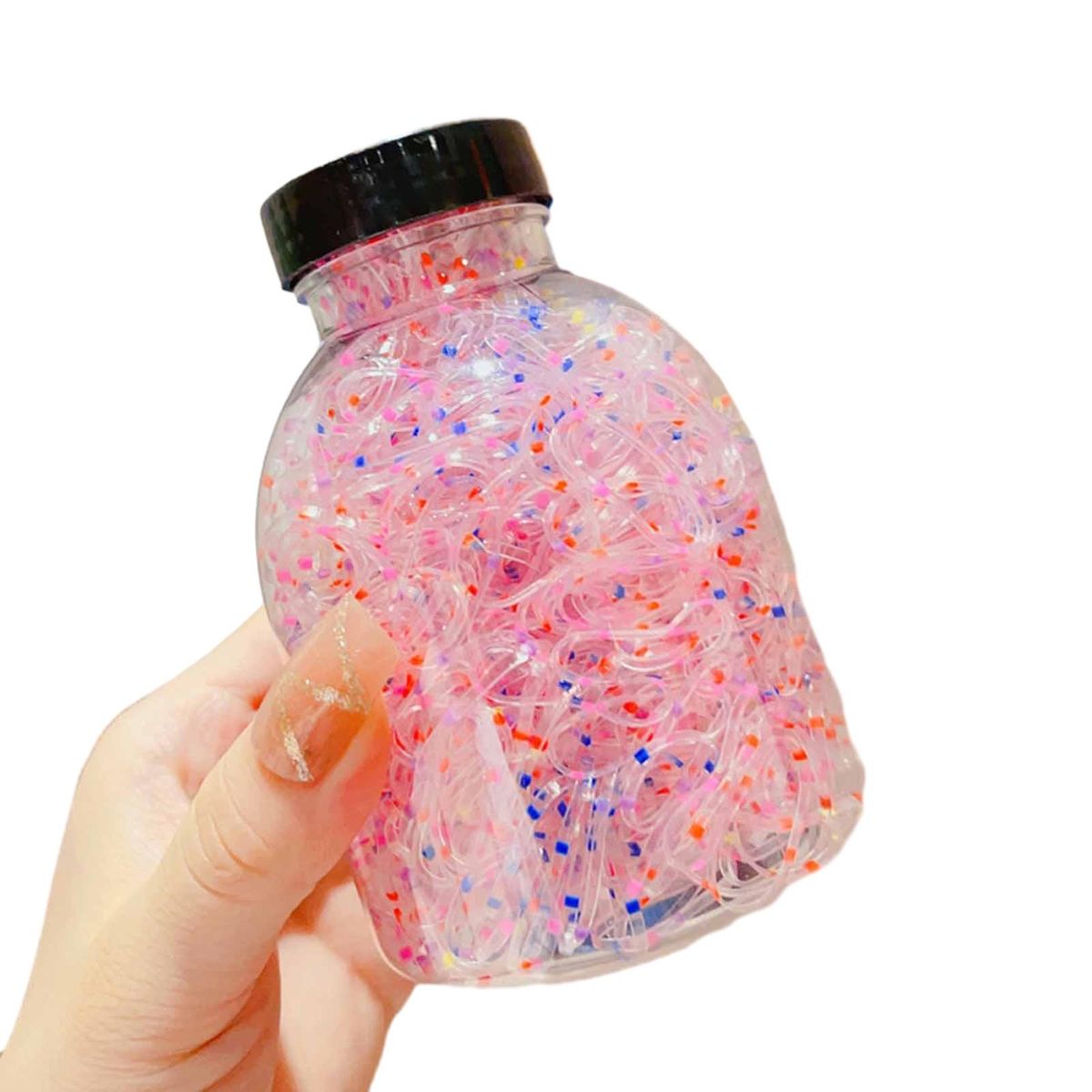 Children Hair Ties Rainbow Bliss Hair Bands 1000 Pcs for Girls Clear