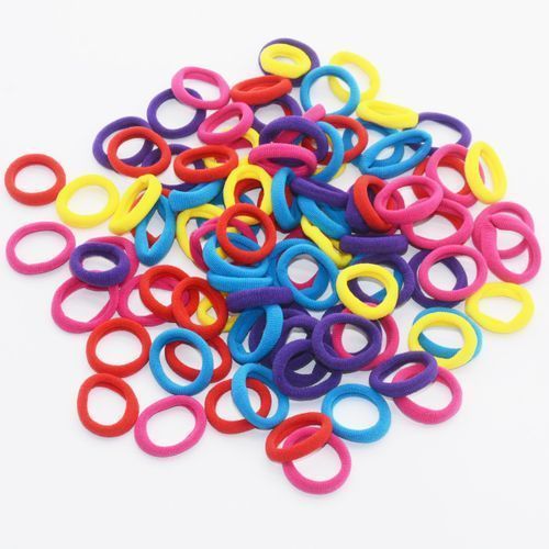 100 Pcs Colorful Baby Girls Elastic Hair Ties Hair Bands