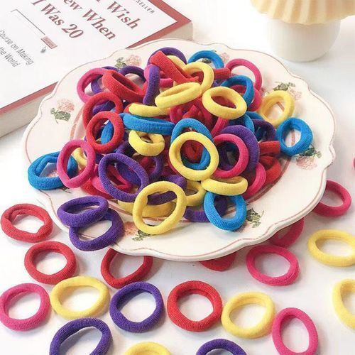100 Pcs Colorful Baby Girls Elastic Hair Ties Hair Bands