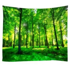 150*130CM Lingxia Green Forest Environmental Protection Printing Tapestry Scene Decoration Background Wall Decoration Hanging Cloth