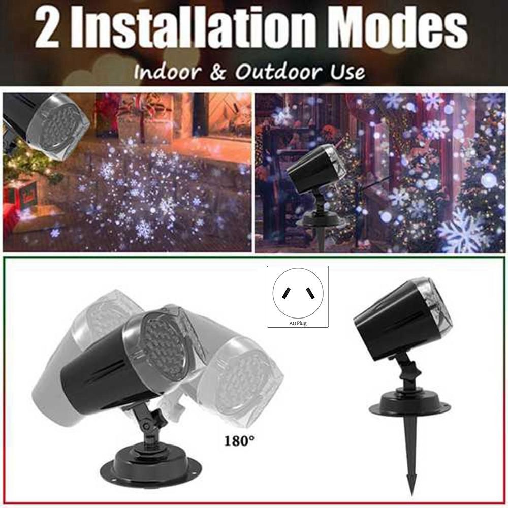 Smart Night Light Snow Projection Lamp Table Smart Universe 3D Lamp Colorful Binocular Projection Lamp-AU Plug