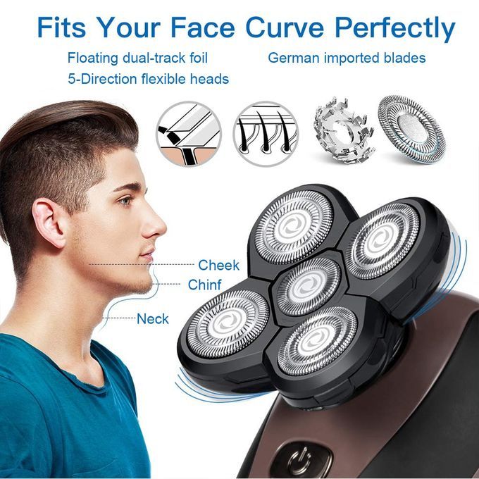 5 In 1 Rechargeable Bald Head Shavers Razors Cordless Hair Clipper Trimmer Groomer