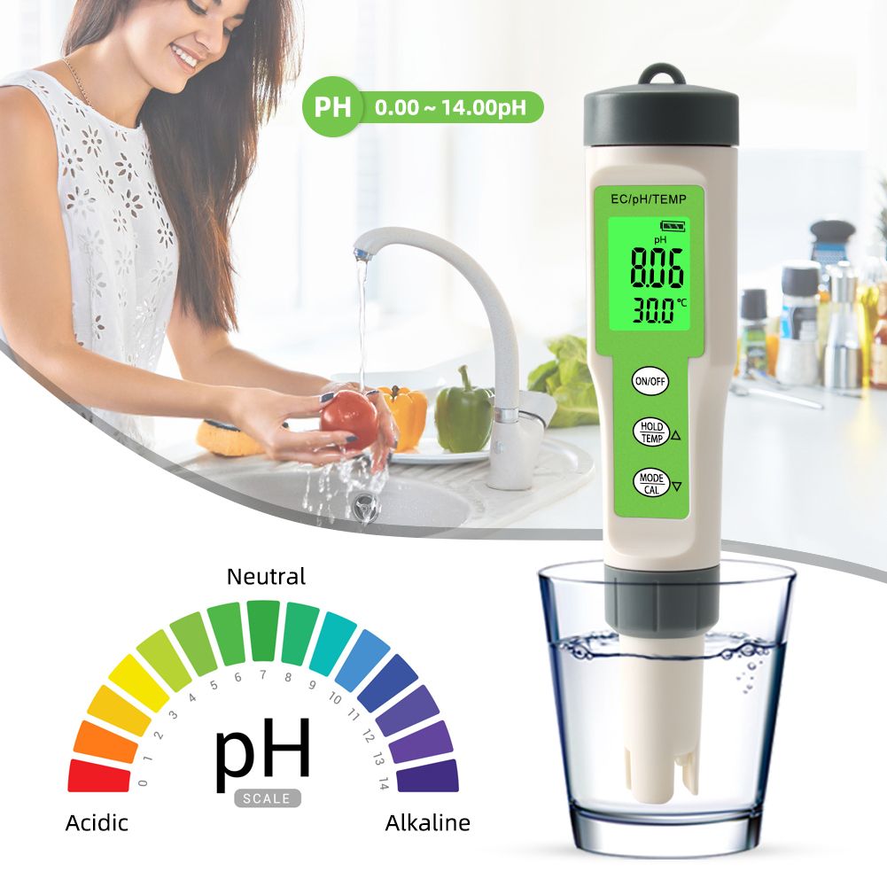 Water Digital Quality Monitor Tester TDS Meter EC PH Temp