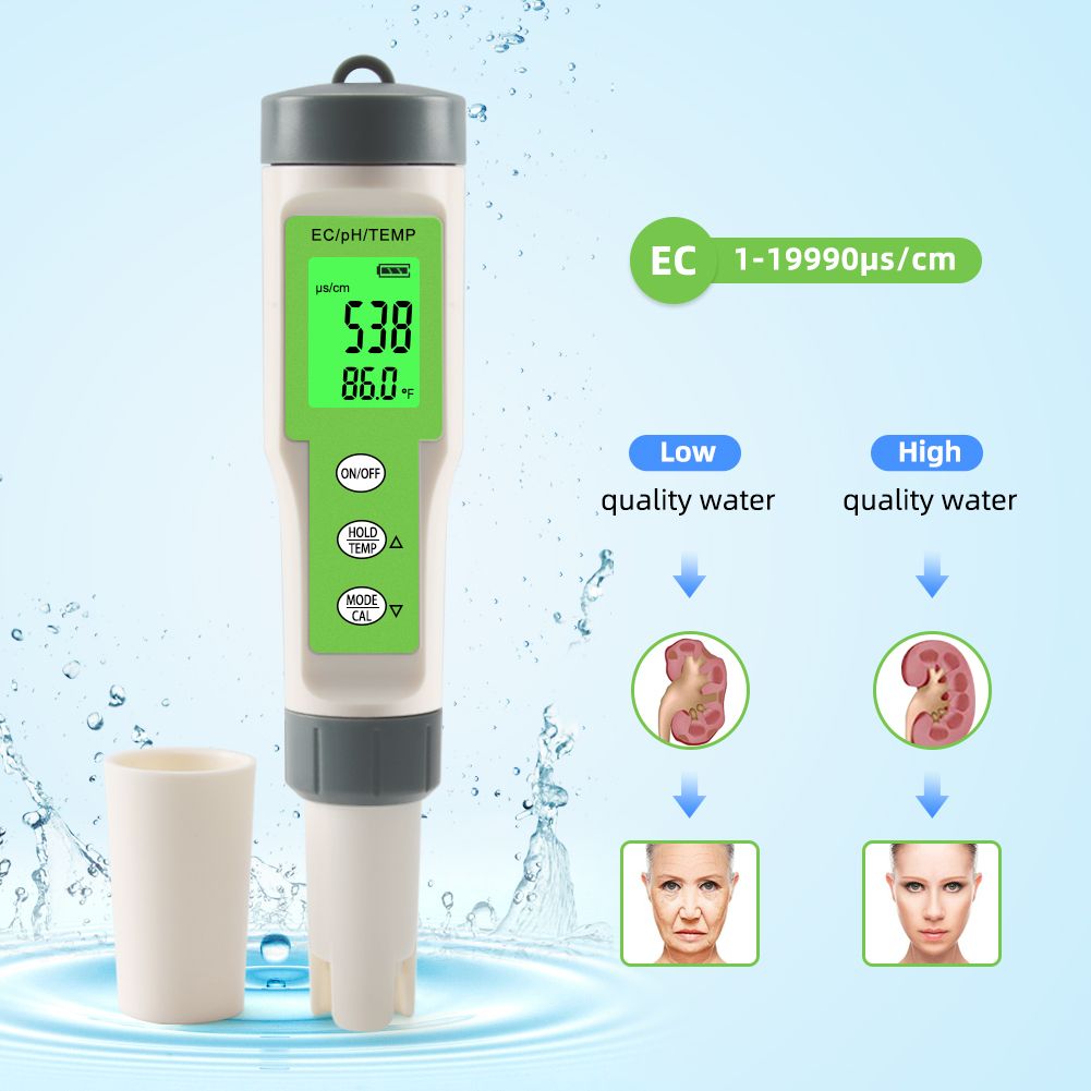 Water Digital Quality Monitor Tester TDS Meter EC PH Temp