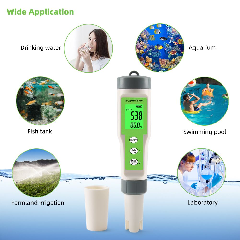 Water Digital Quality Monitor Tester TDS Meter EC PH Temp