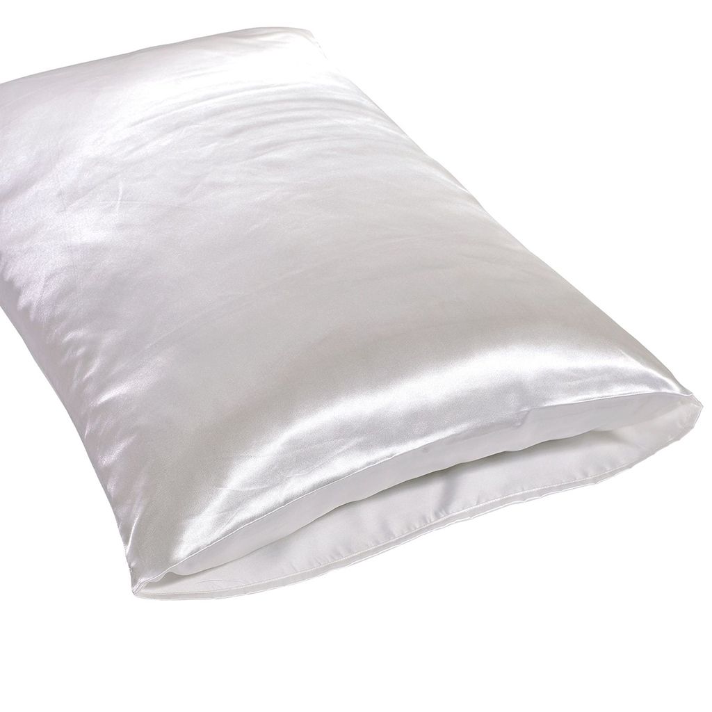2X  Satin Standard  Bedding Pillow Case Standard (20x26") White