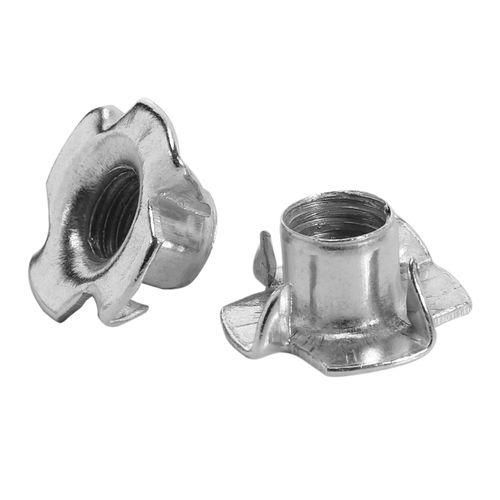 50pcs M8 Metal Captive T Nuts Pronged Tee Blind