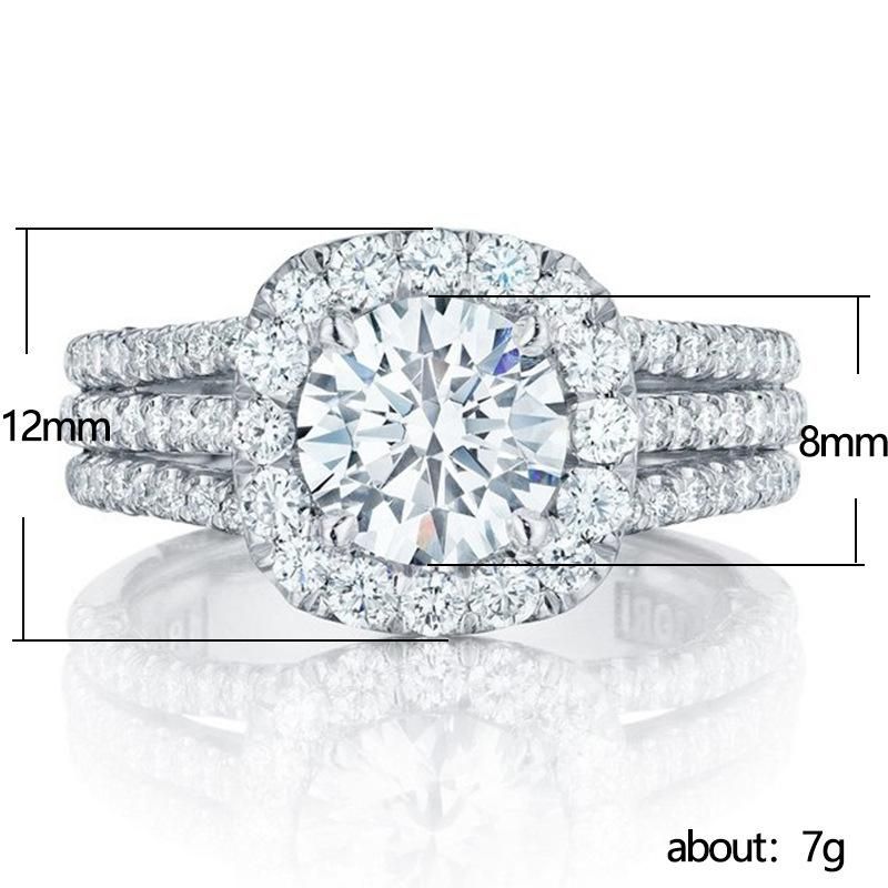 Luxury Silver Color Wedding Rings Female Ring Fashion Jewelry