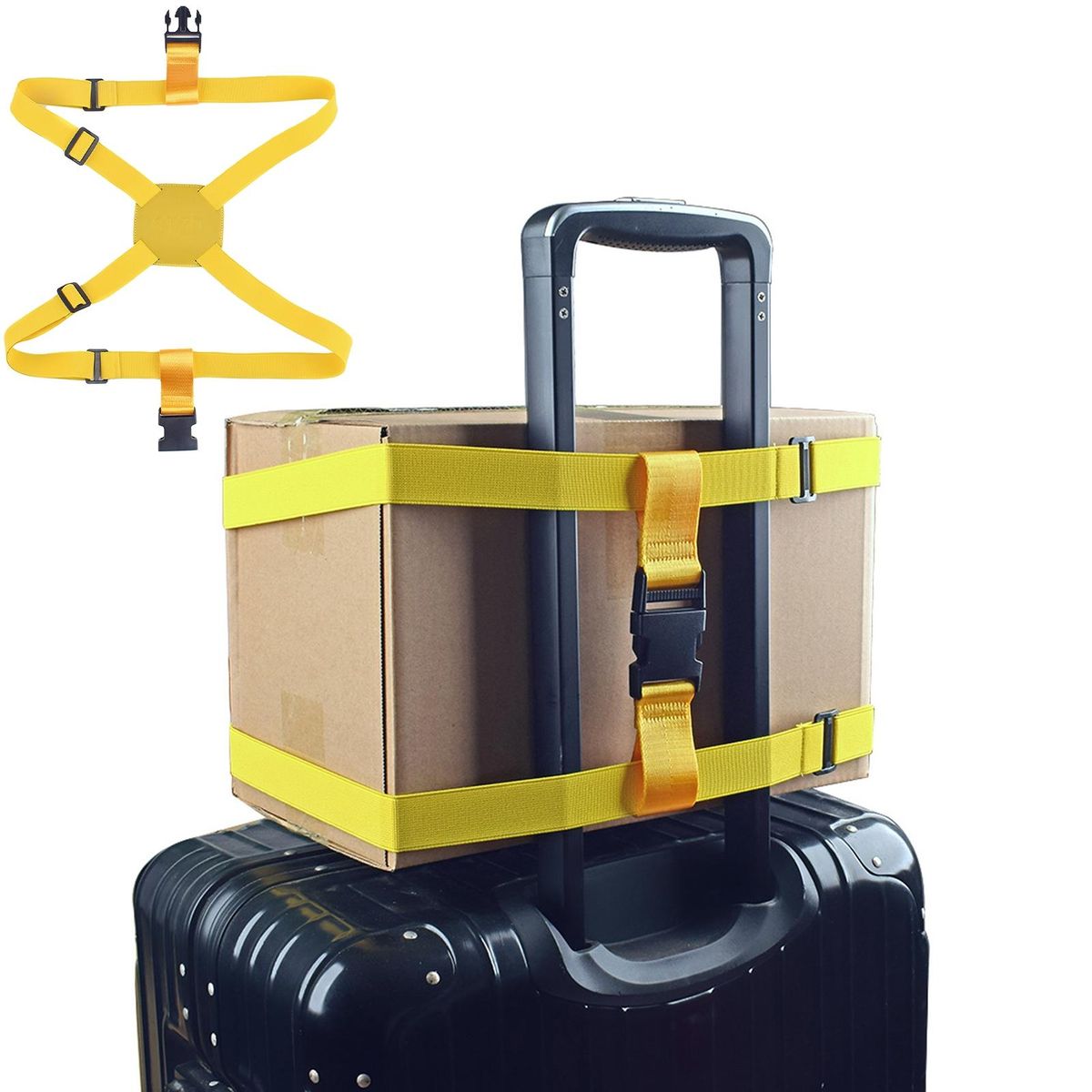 Secure Travel Luggage Strap Elastic Belt for Suitcase Telescopic Bag Yellow