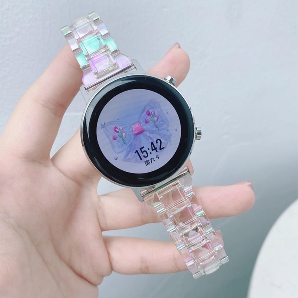 20mm strap for Huawei GT2 strap amazfit BIP laser transparent for Samsung Galaxy watch 46mm colorful smart watchband correa 22mm