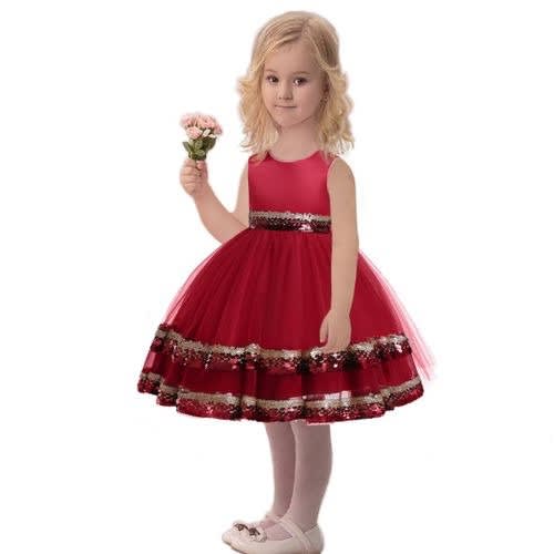 Girl's Shimmer Ball Gown - Red
