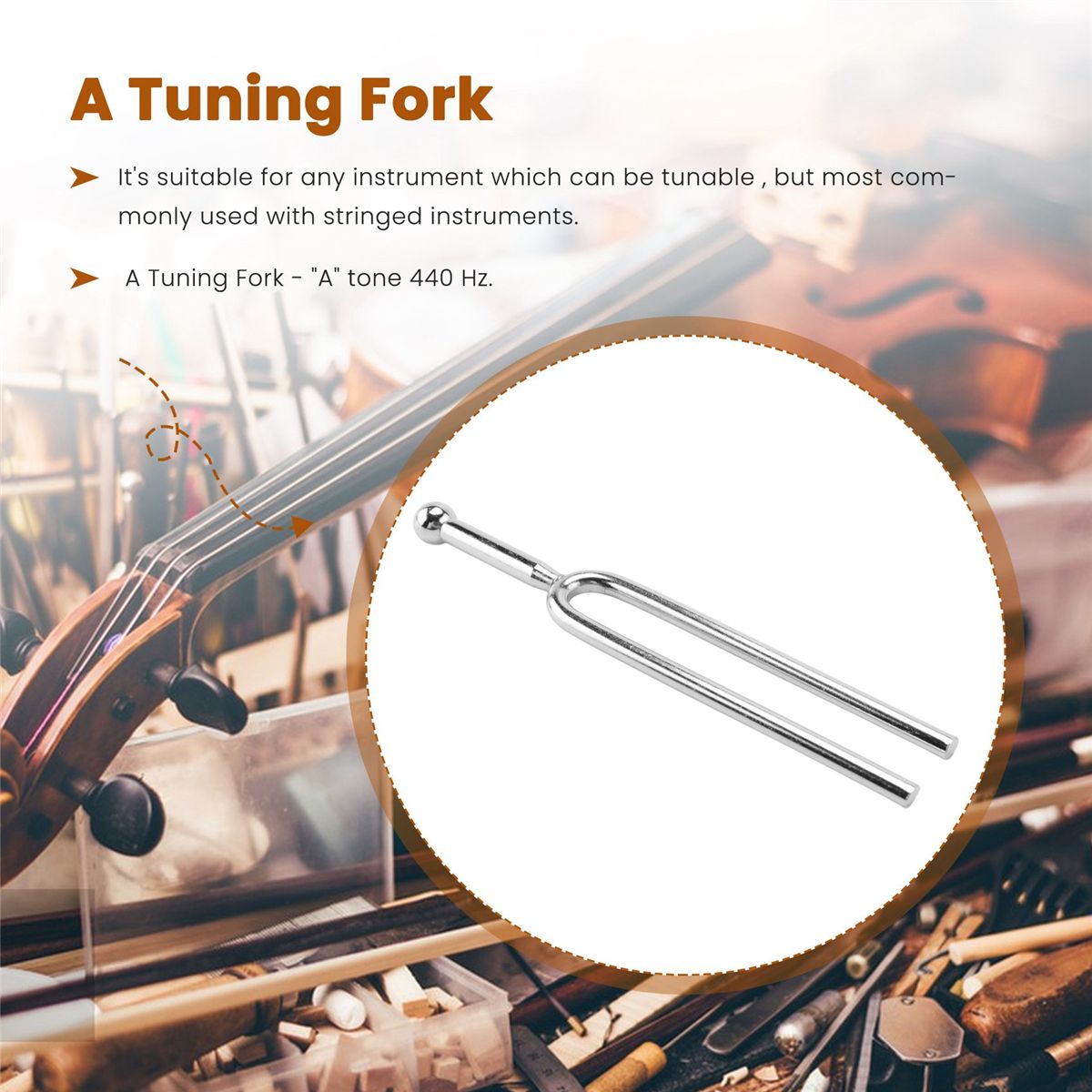 440Hz A Tone Stainless Steel Tuning Fork Tuner