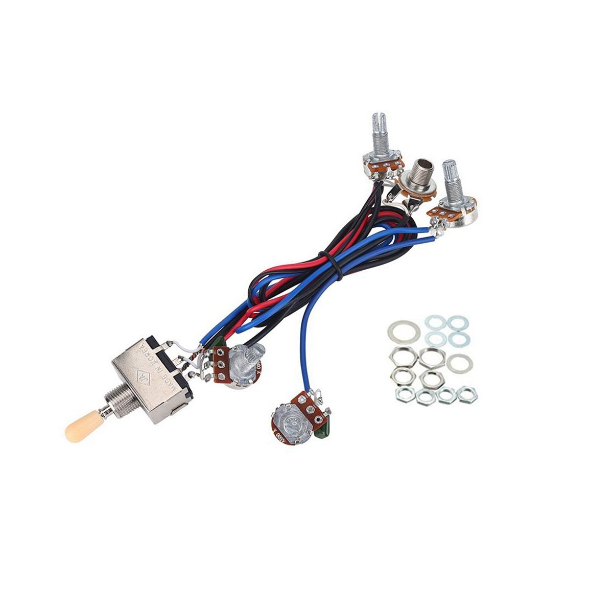 Lp Guitar Pickups Wiring Harness Kit 2T2V 500K Pots 3 Way Cr