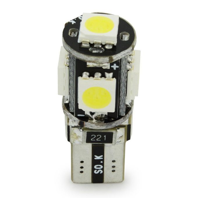 Car T10 Decoding Light With Heat Dissipation Aluminum 5Smd 5050    Wide    Silver