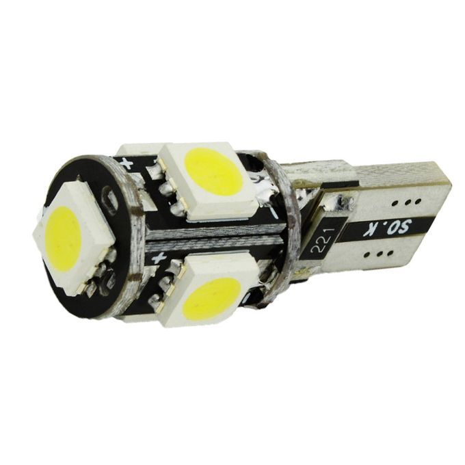 Car T10 Decoding Light With Heat Dissipation Aluminum 5Smd 5050    Wide    Silver