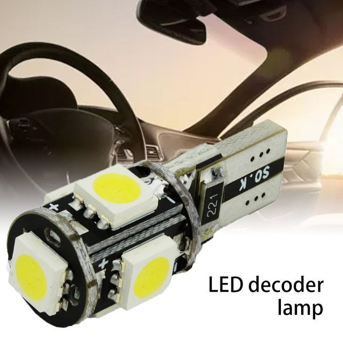 Car T10 Decoding Light With Heat Dissipation Aluminum 5Smd 5050    Wide    Silver
