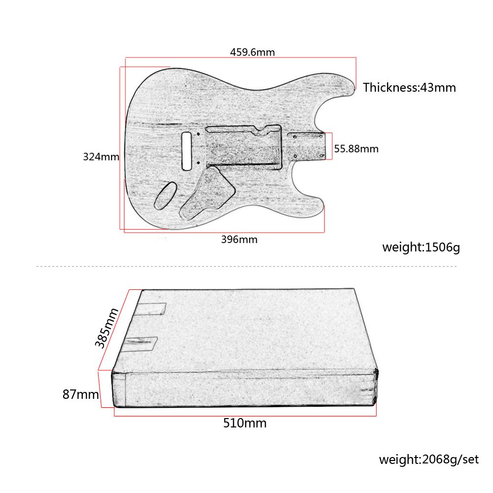 ST Electric Guitar Body Red Walnut Guitar DIY Accessory